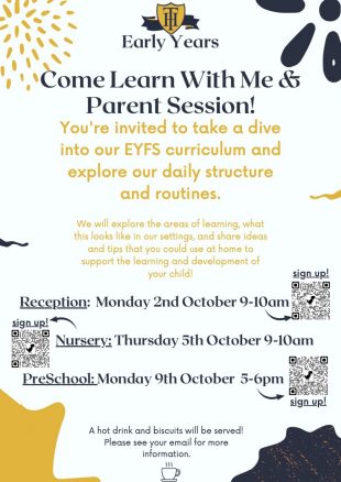 Come learn with Me - EYFS