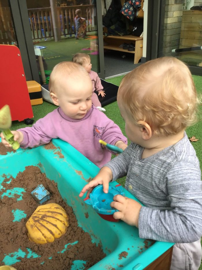 Holy Trinity Primary School Baby Room Fun with Sand!